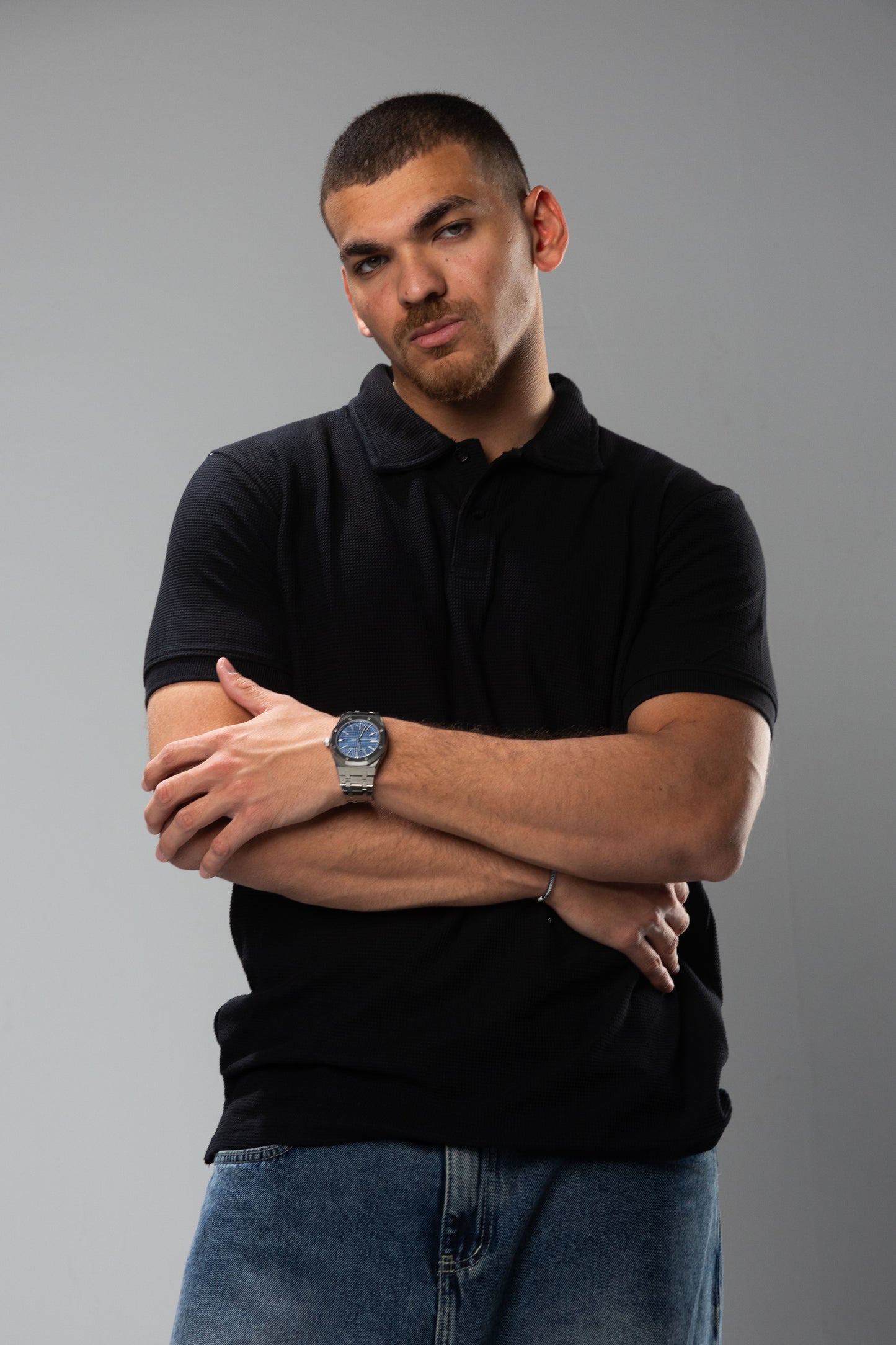 BLACK CASUAL COLLAR