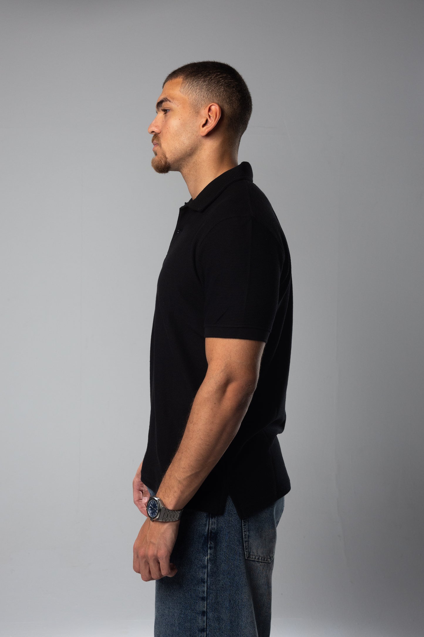 BLACK CASUAL COLLAR