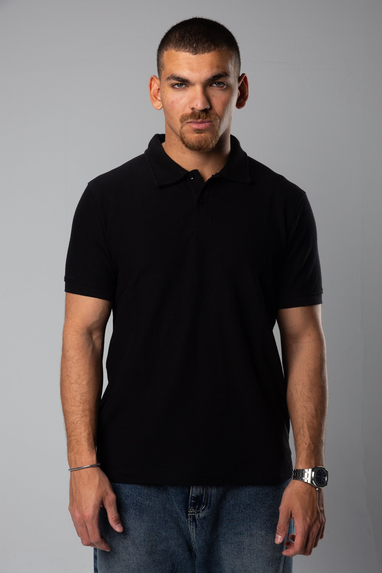 BLACK CASUAL COLLAR