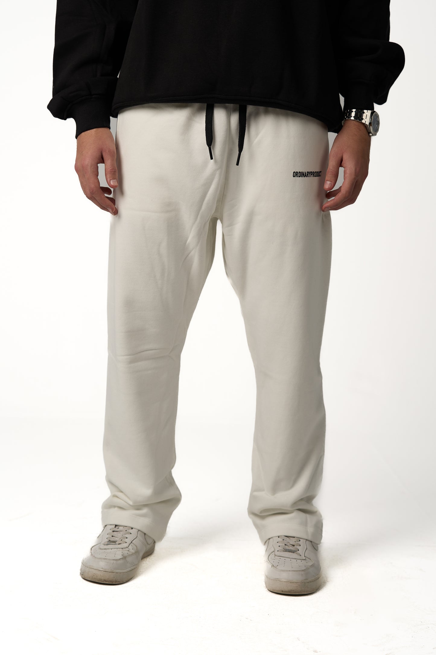 WHITE SWEATS WIDE LEG