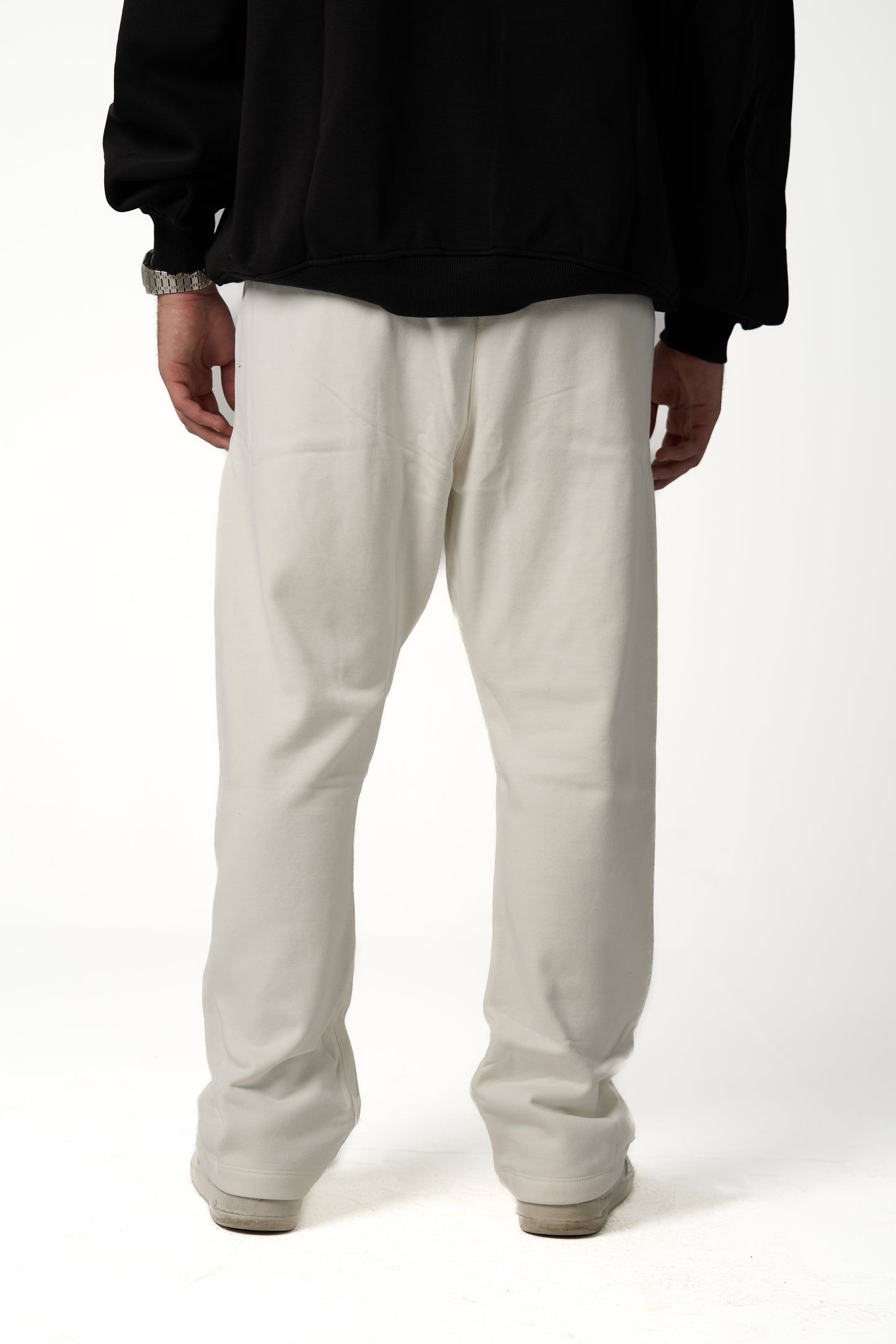 WHITE SWEATS WIDE LEG