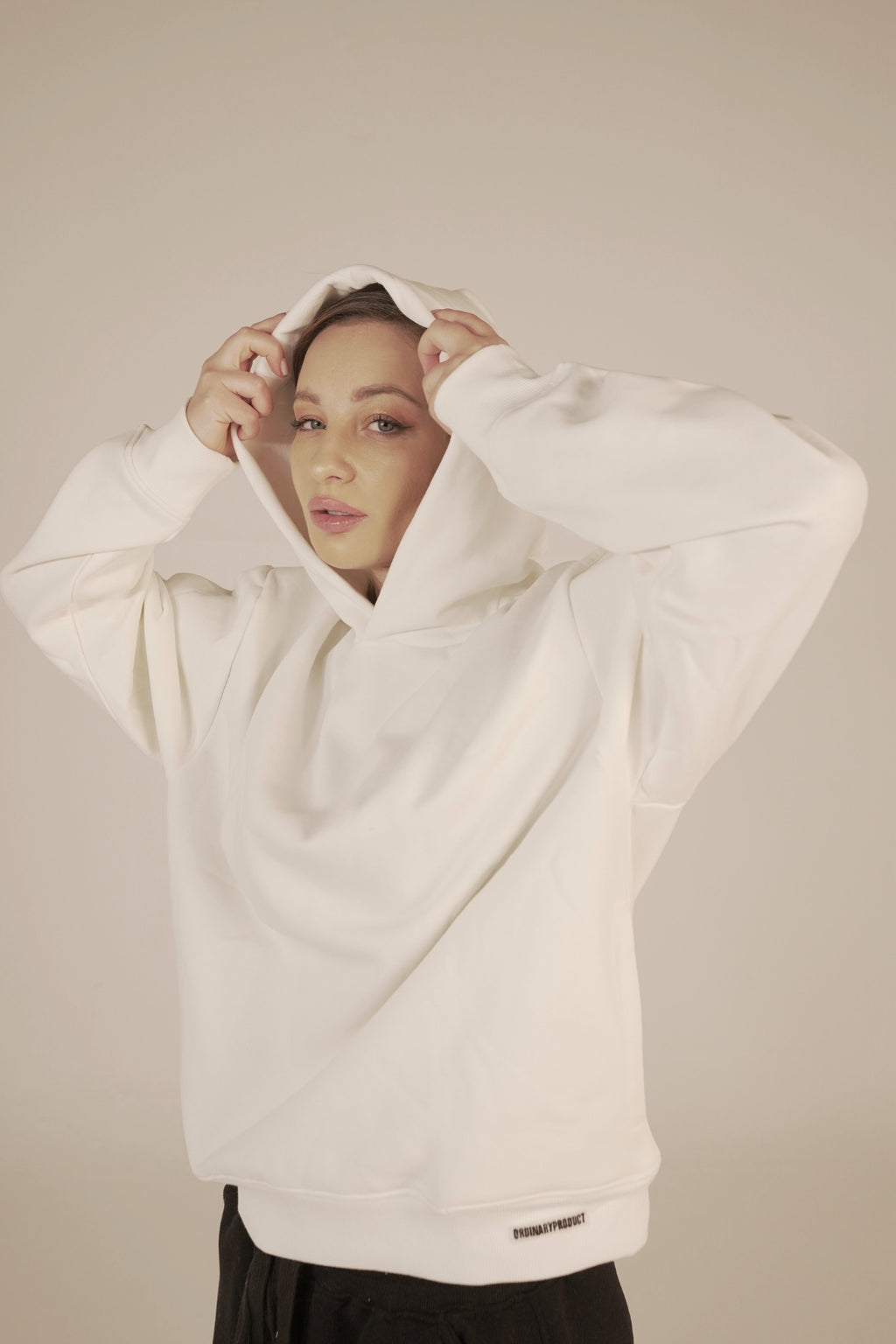 WHITE NOT SO BASIC HOODIE