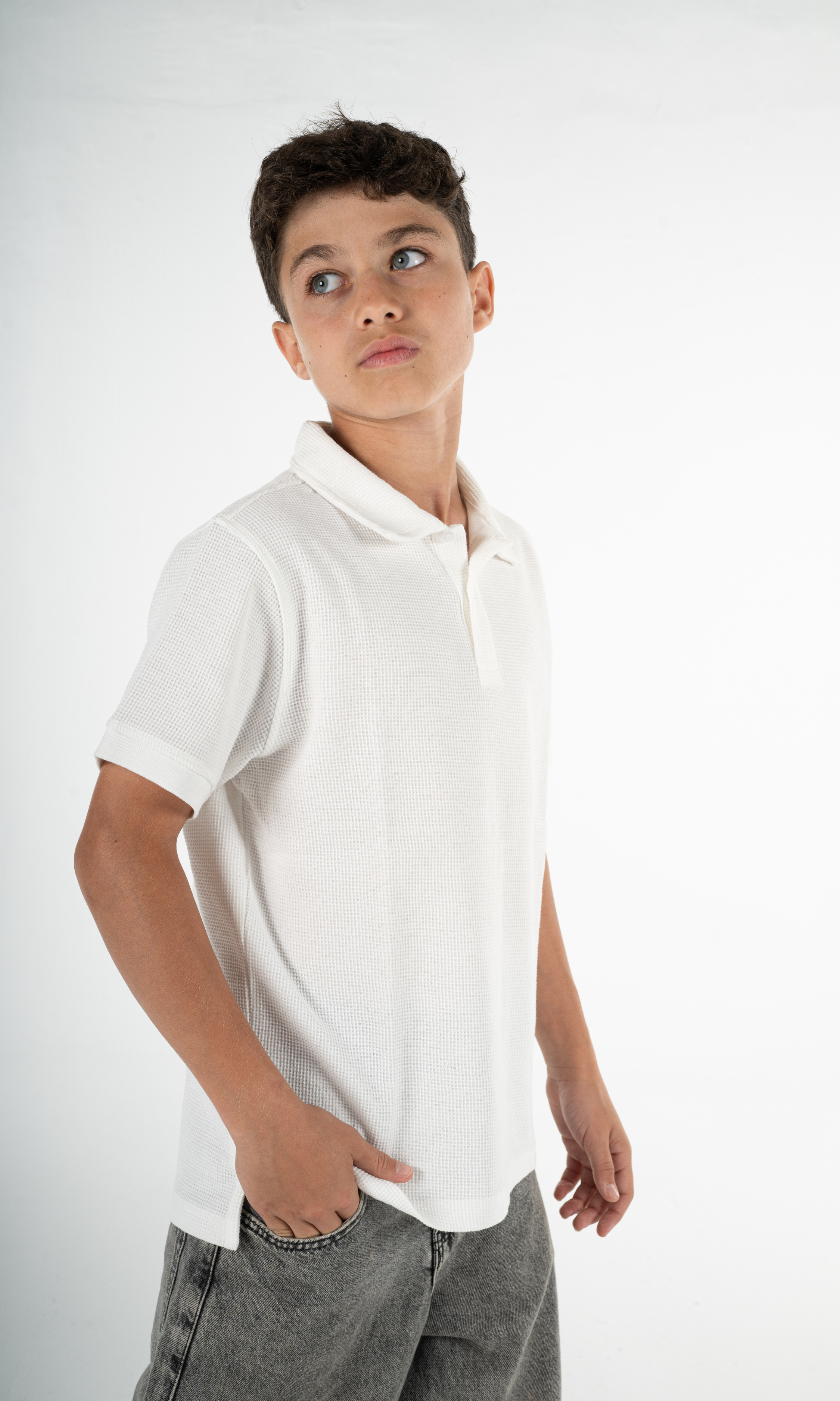 WHITE KIDS POLO