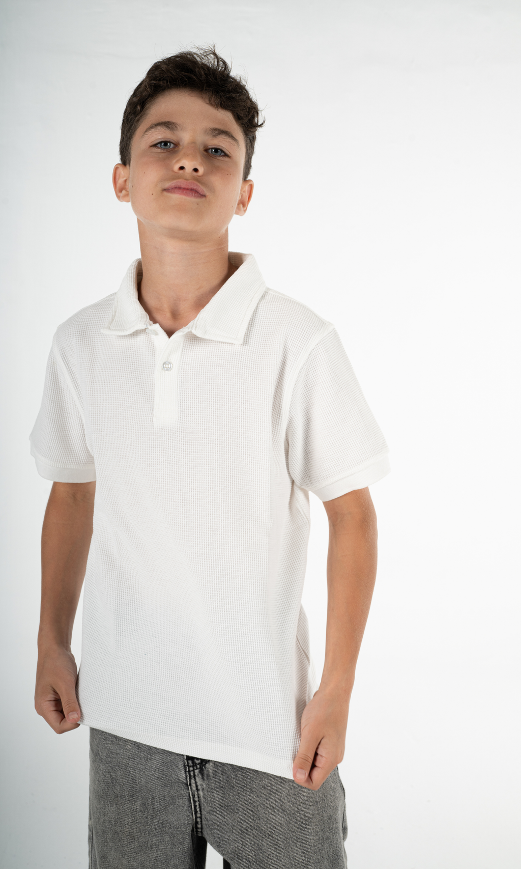 WHITE KIDS POLO