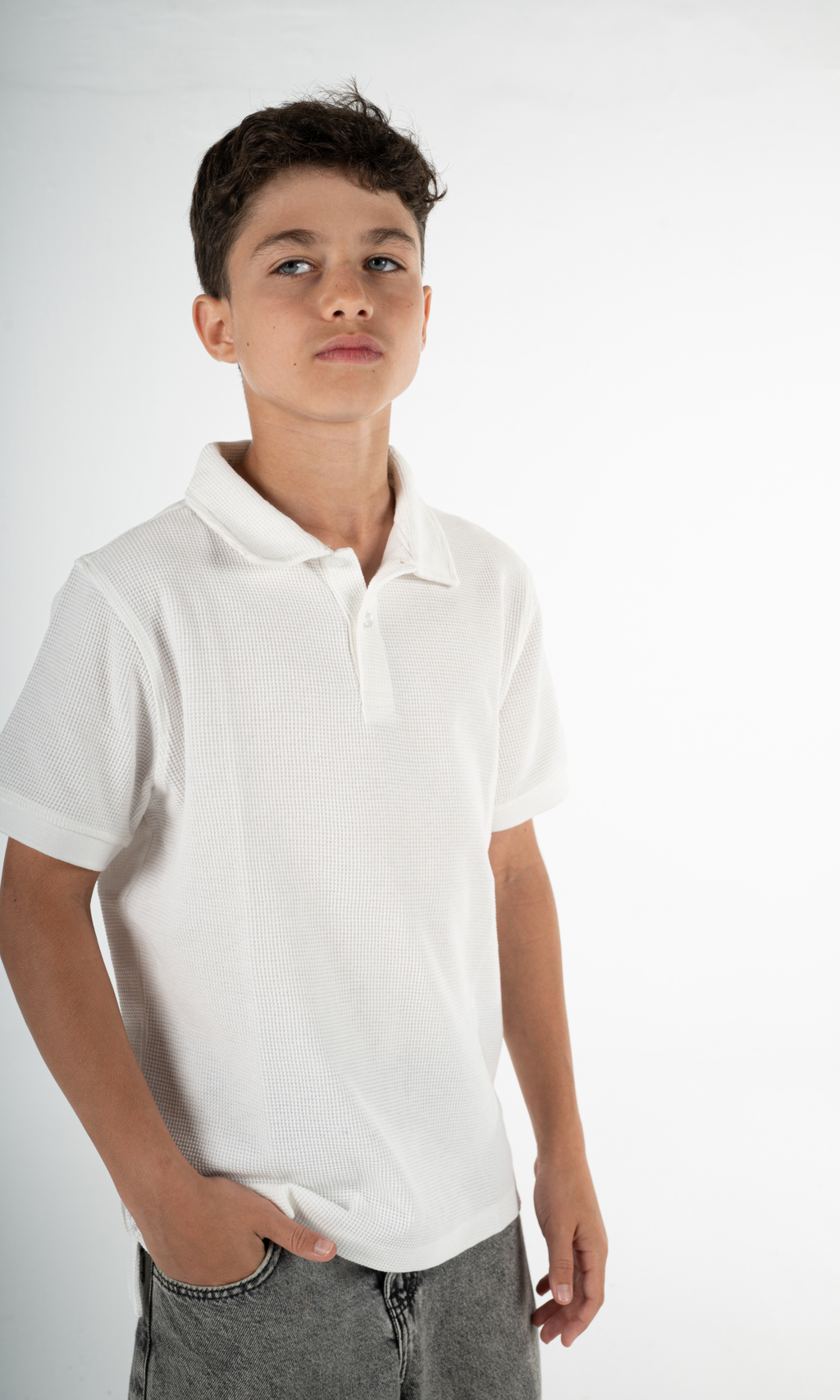 WHITE KIDS POLO