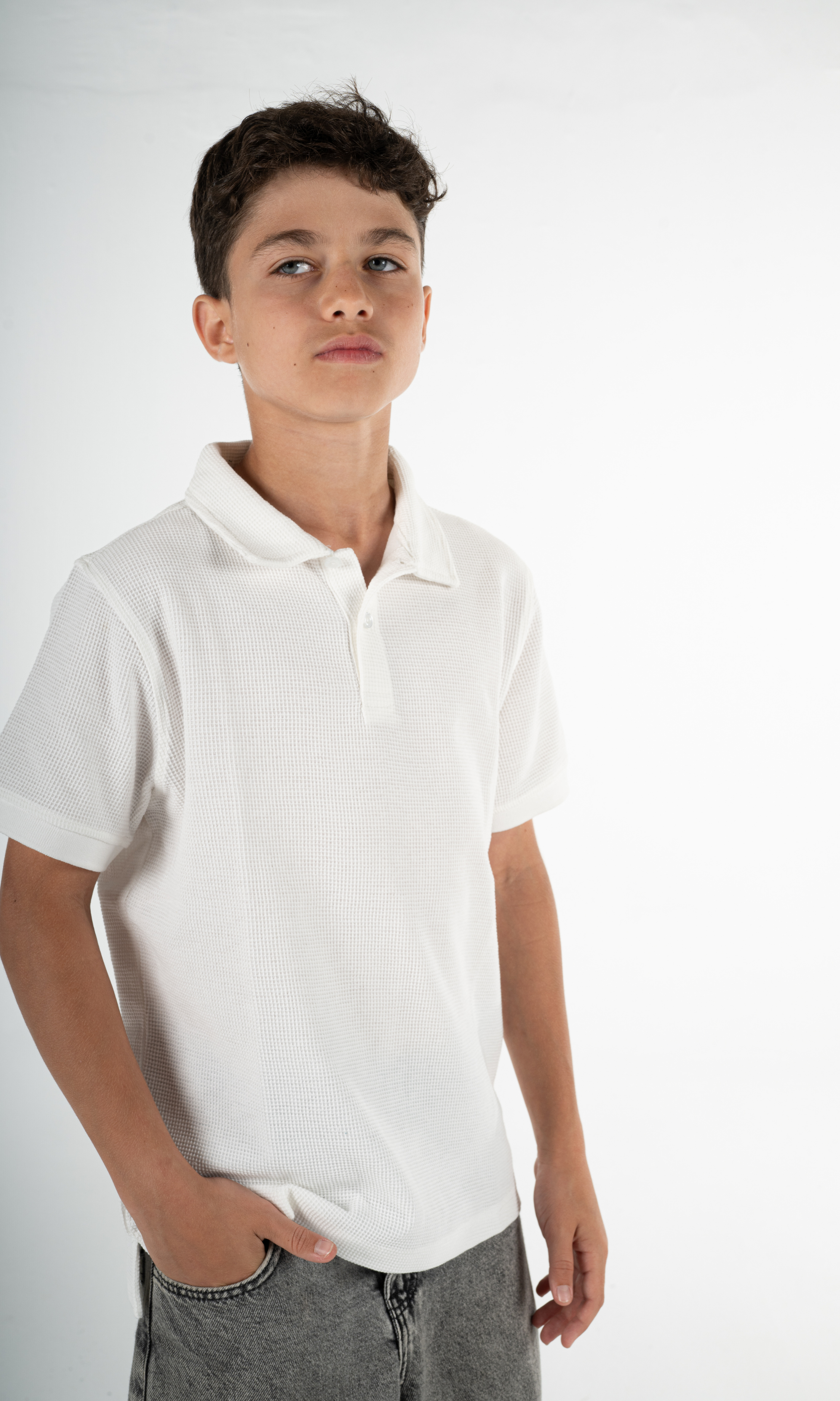 WHITE KIDS POLO
