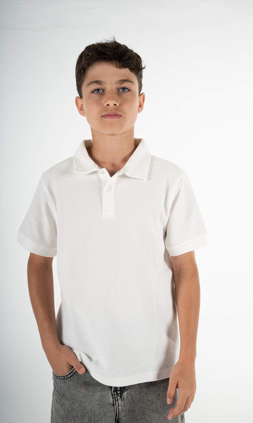 WHITE KIDS POLO