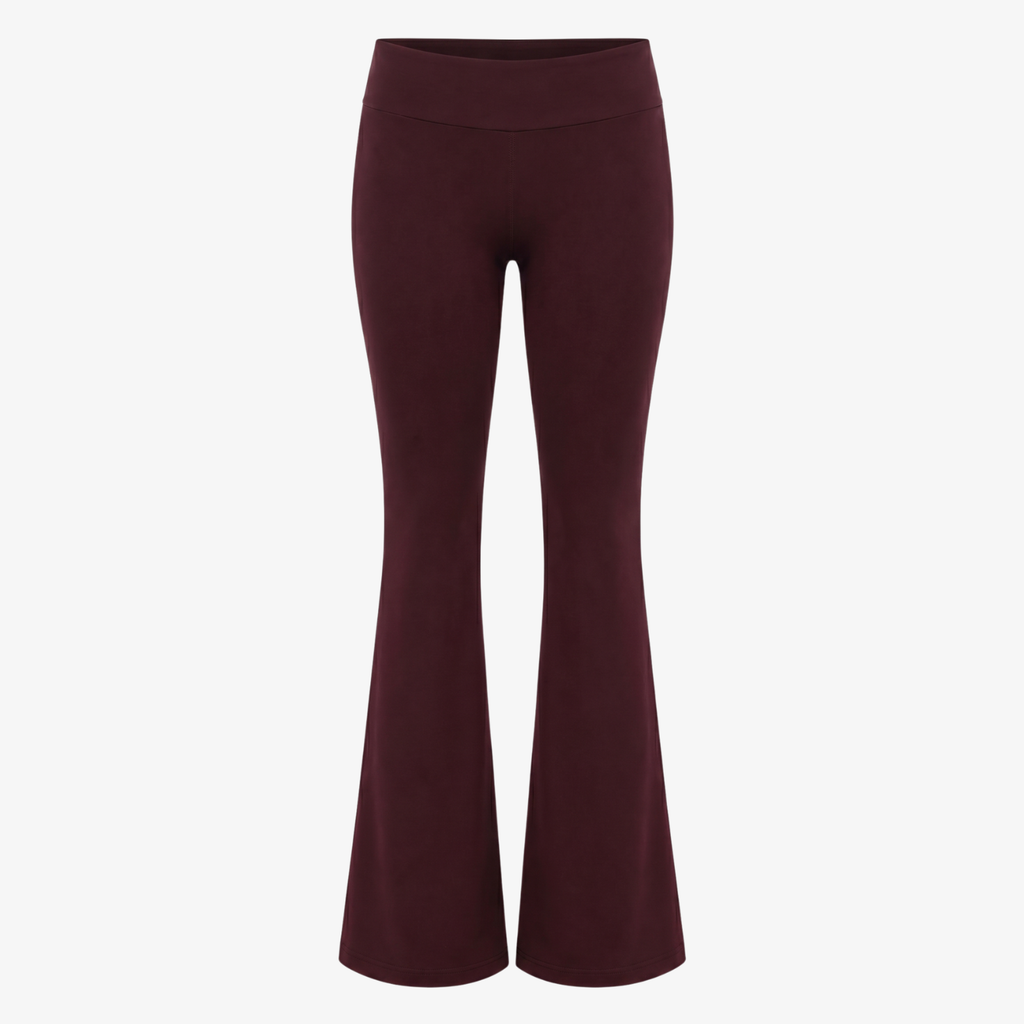 BURGUNDY FLARED YOGA PANTS