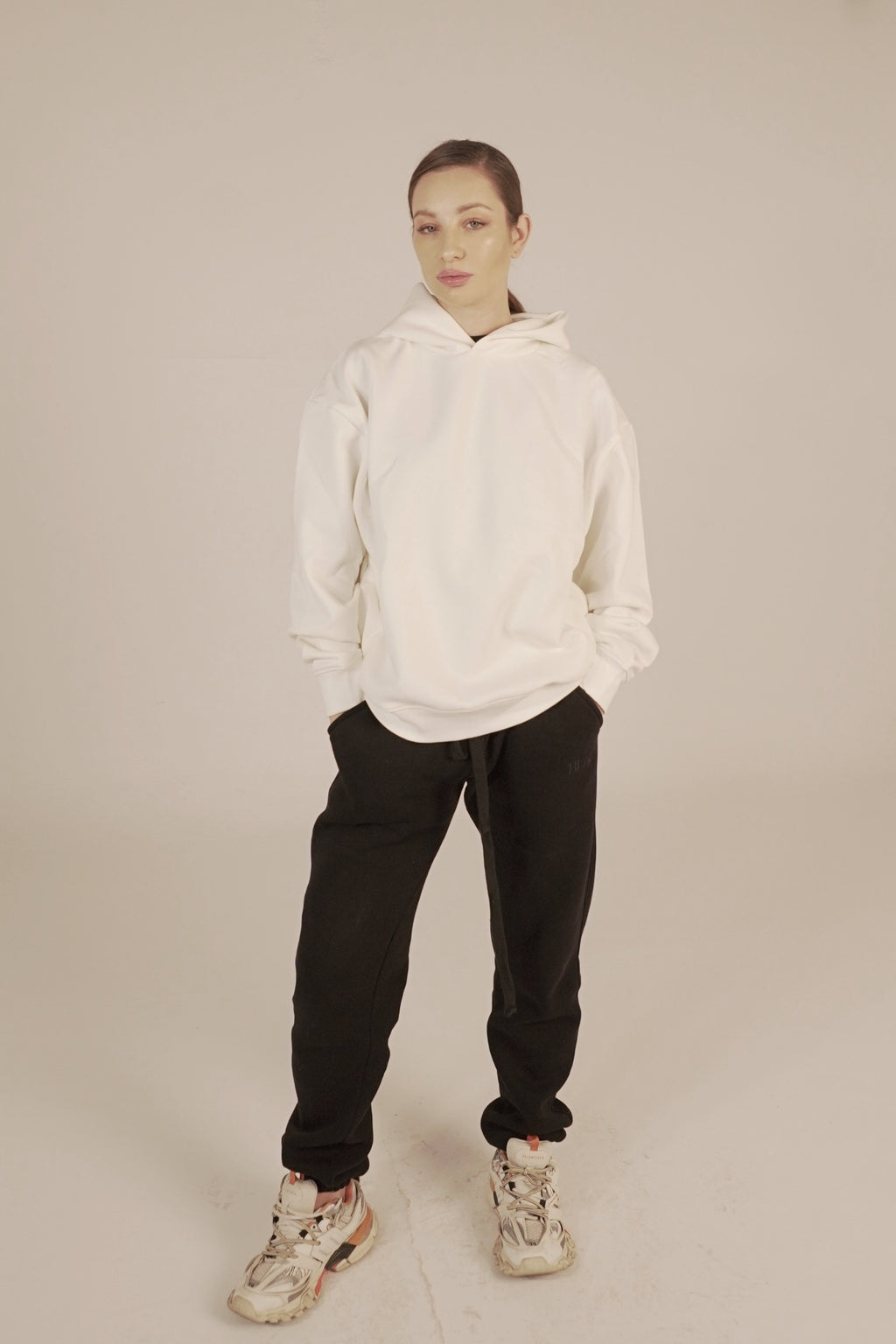 WHITE NOT SO BASIC HOODIE