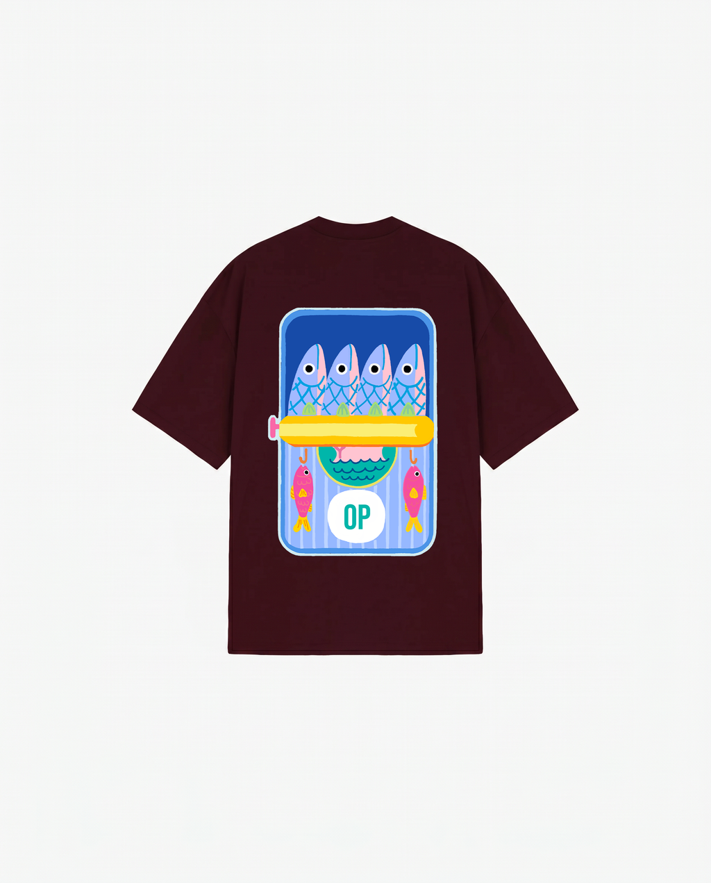 BURGUNDY T-SHIRT FISHING CLUB