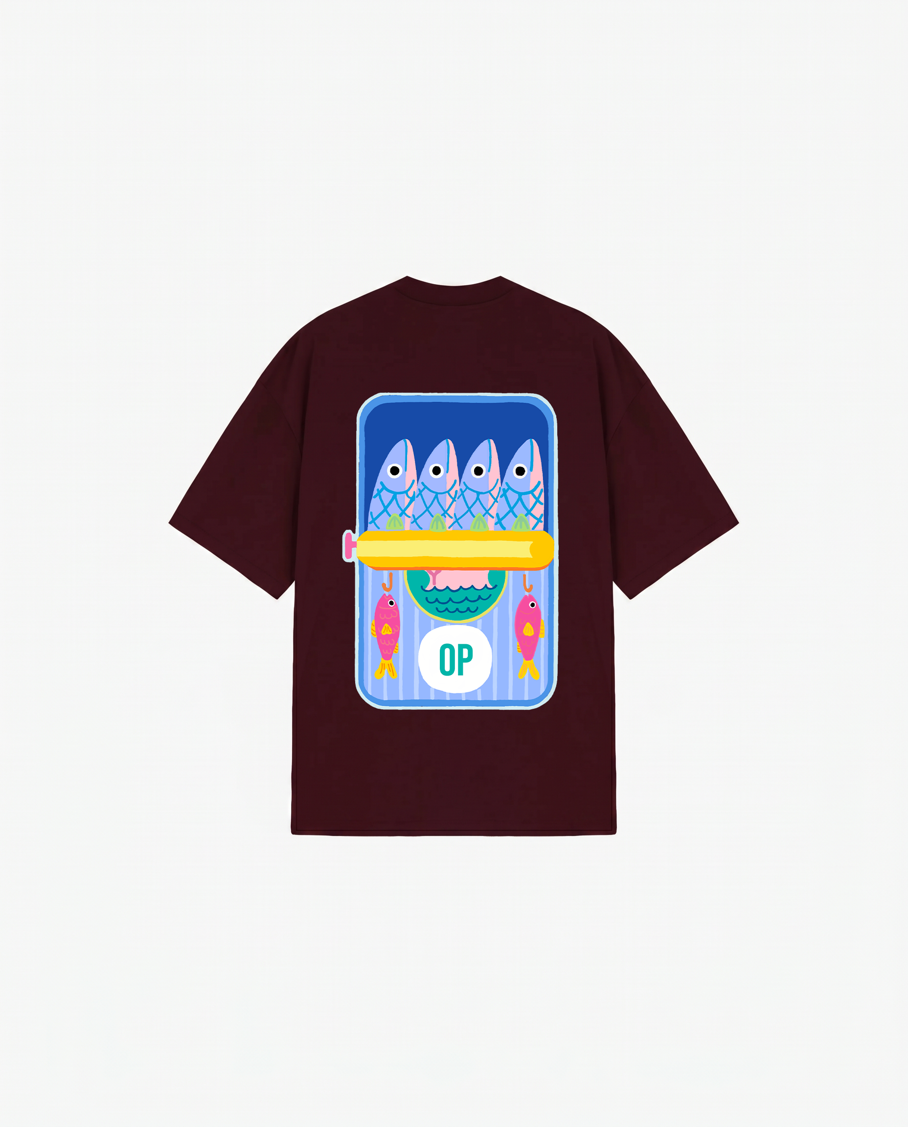 BURGUNDY T-SHIRT FISHING CLUB