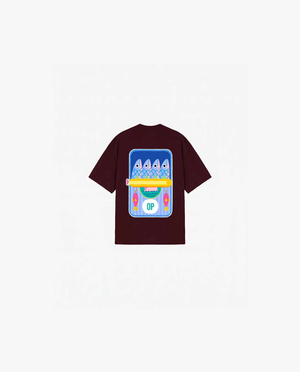 BURGUNDY KIDS T-SHIRT FISHING CLUB