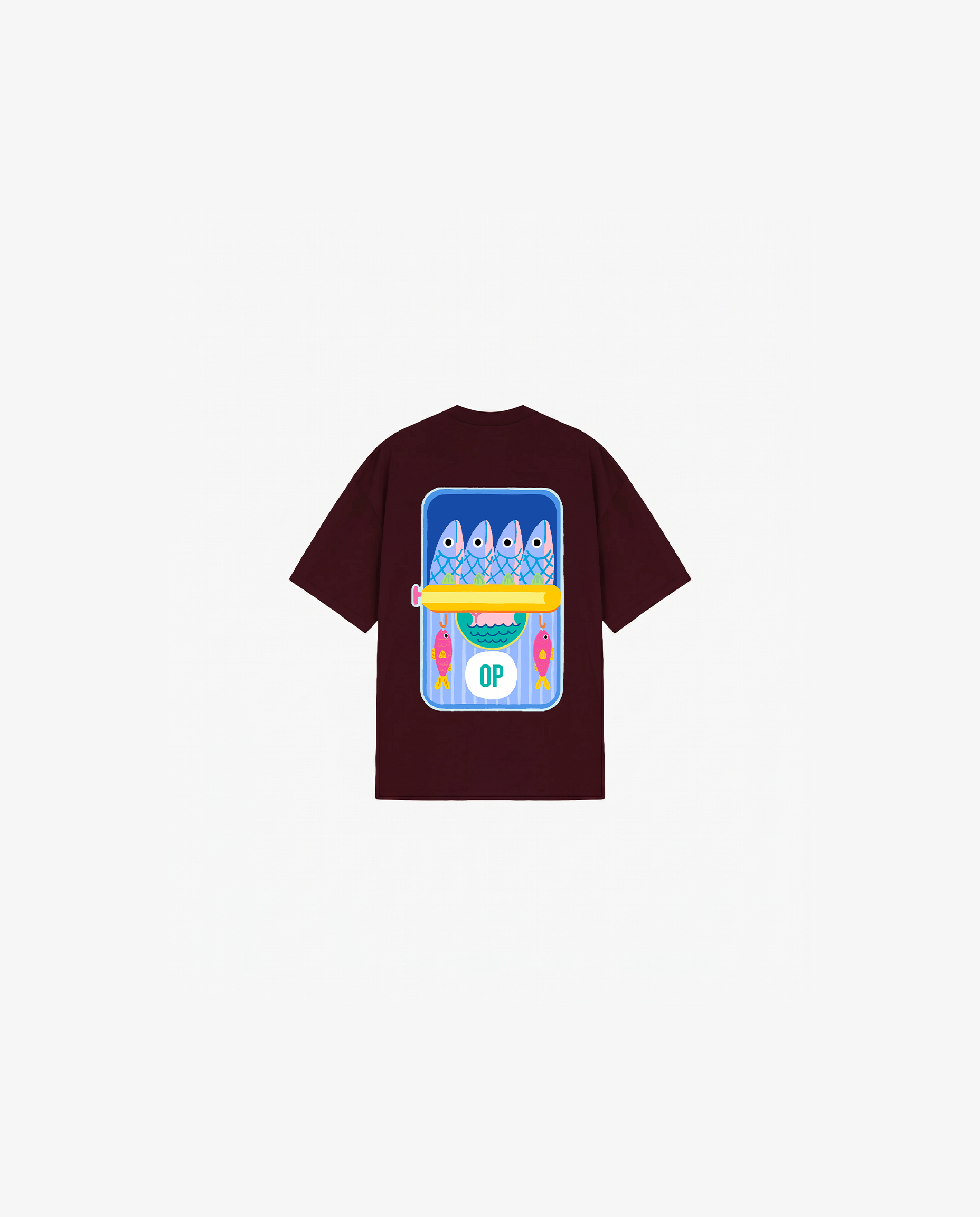 BURGUNDY KIDS T-SHIRT FISHING CLUB