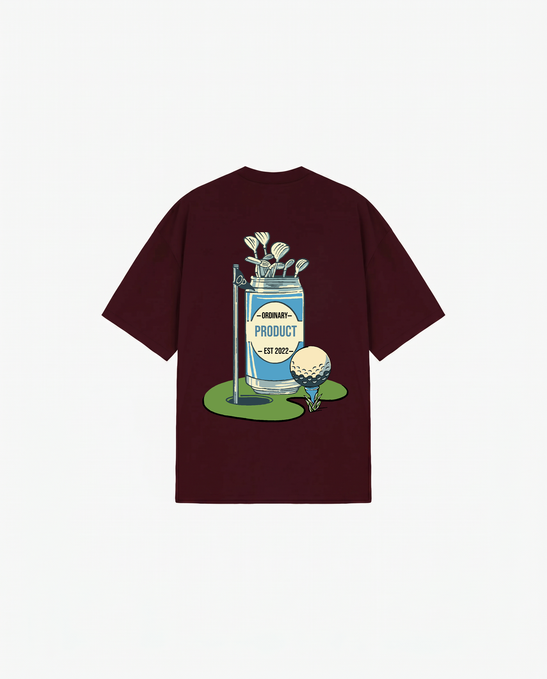 BURGUNDY T-SHIRT GOLF CLUB