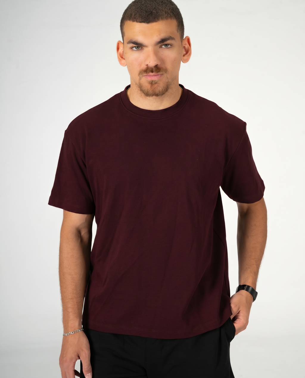 BURGUNDY REGULAR FIT T-SHIRT