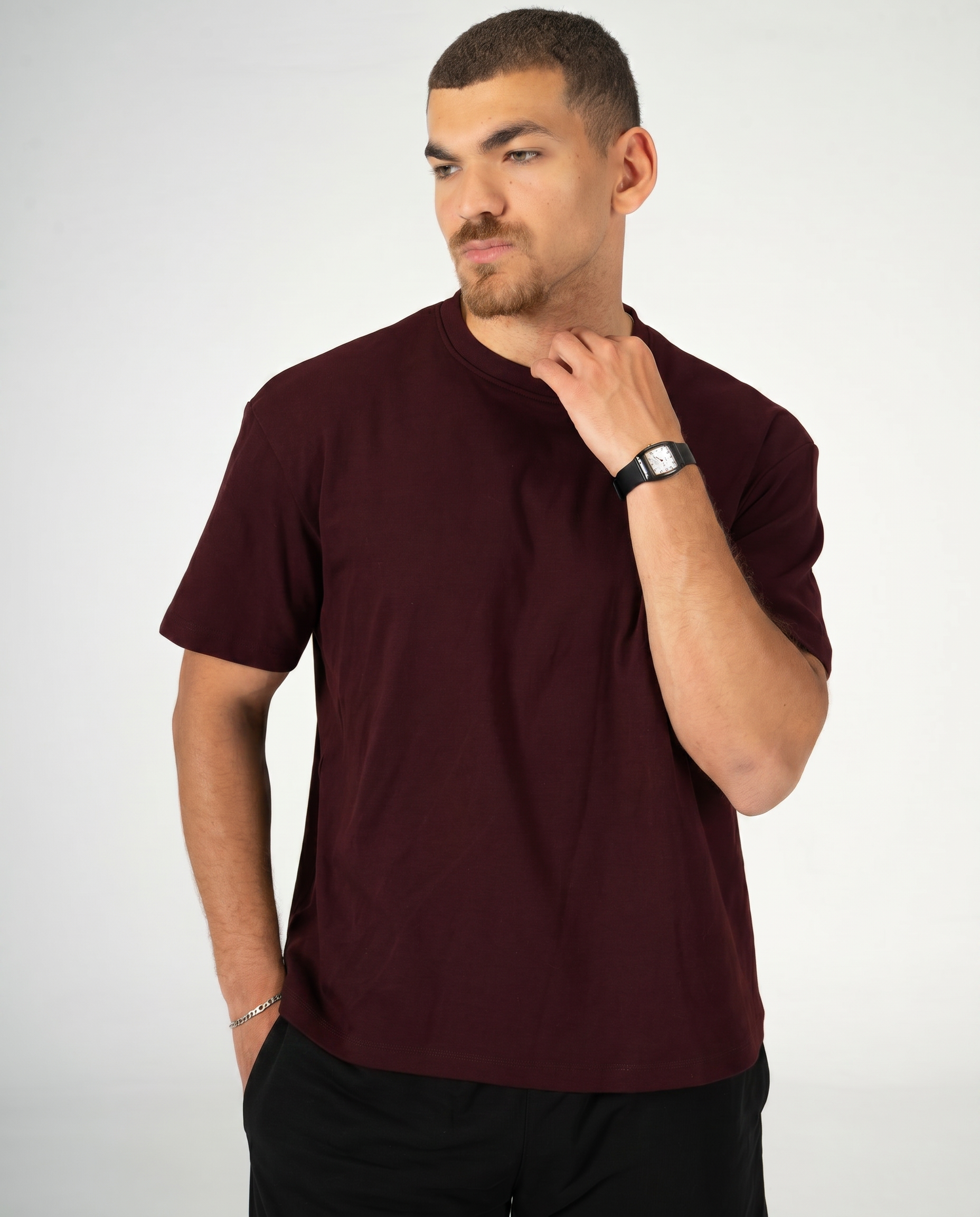 BURGUNDY REGULAR FIT T-SHIRT