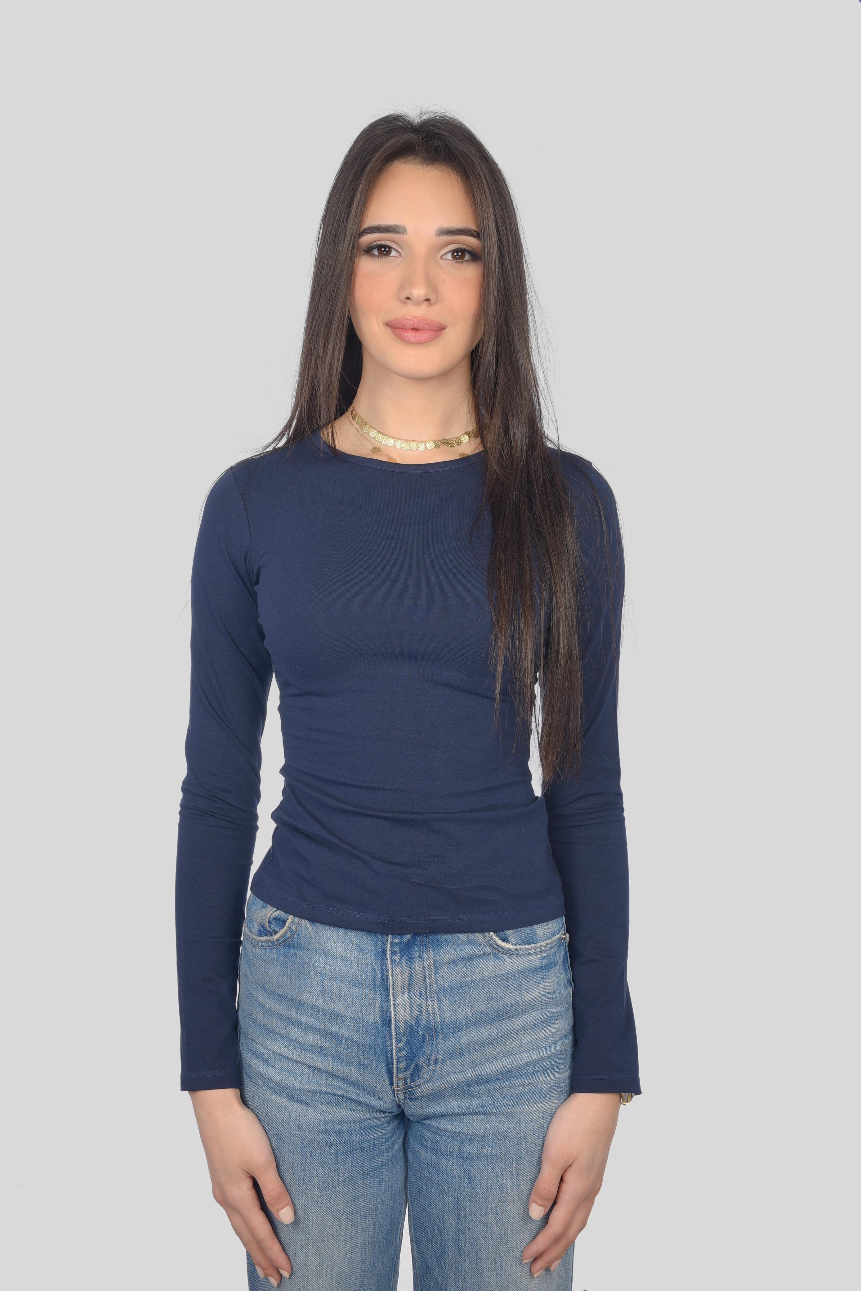 NAVY LONG SLEEVE TOP