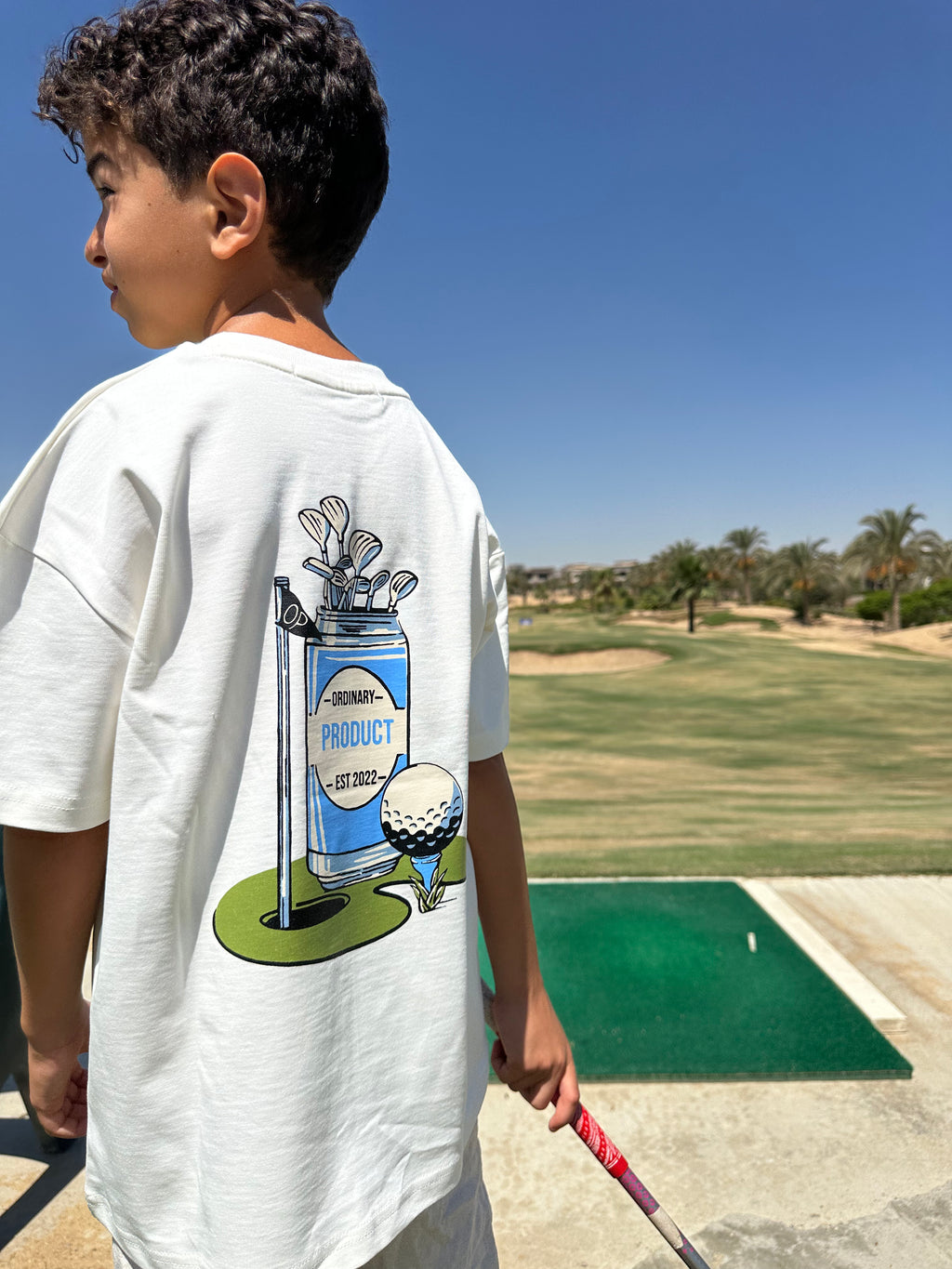 WHITE KIDS T-SHIRT GOLF CLUB