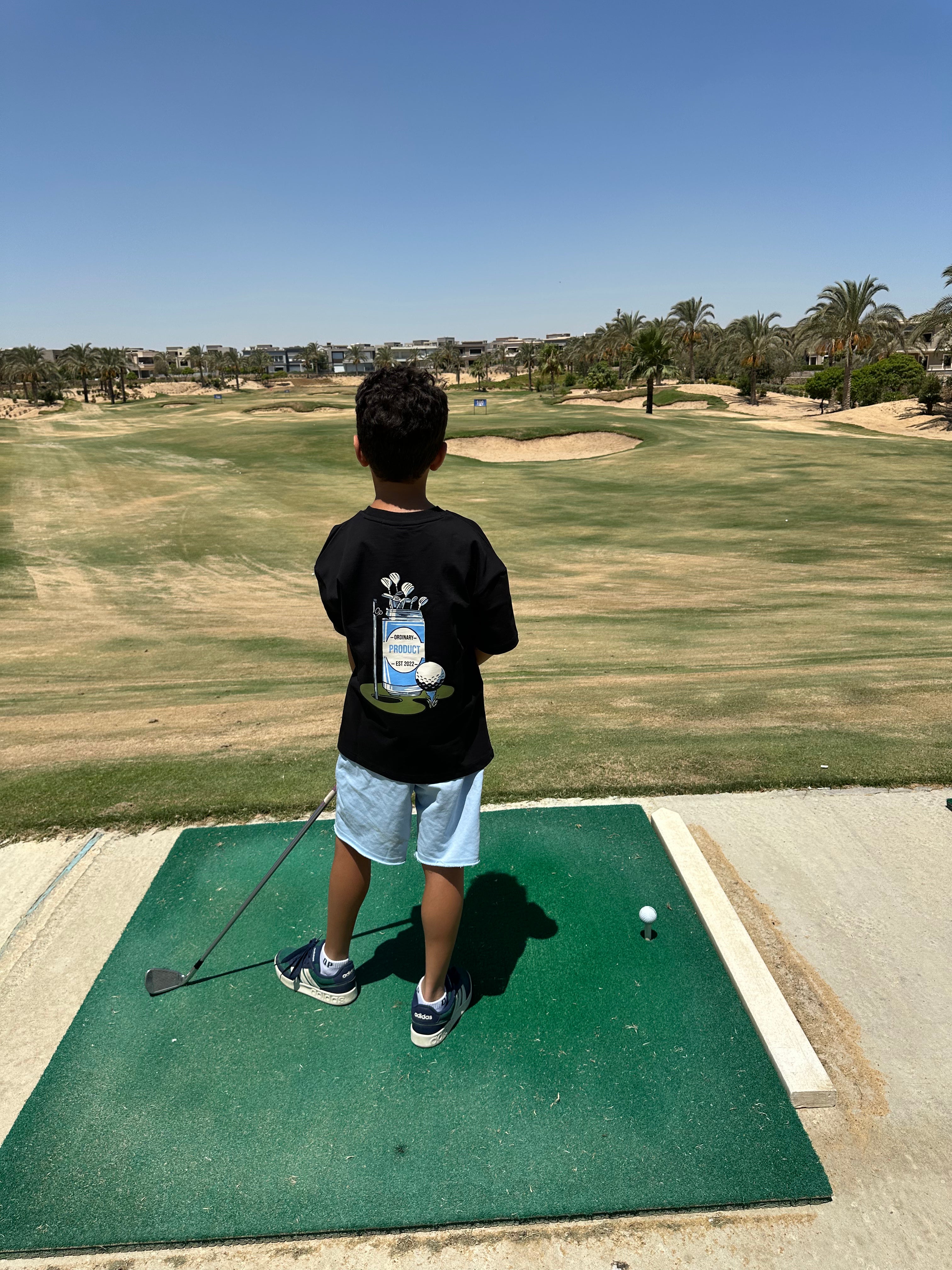 BLACK KIDS T-SHIRT GOLF CLUB