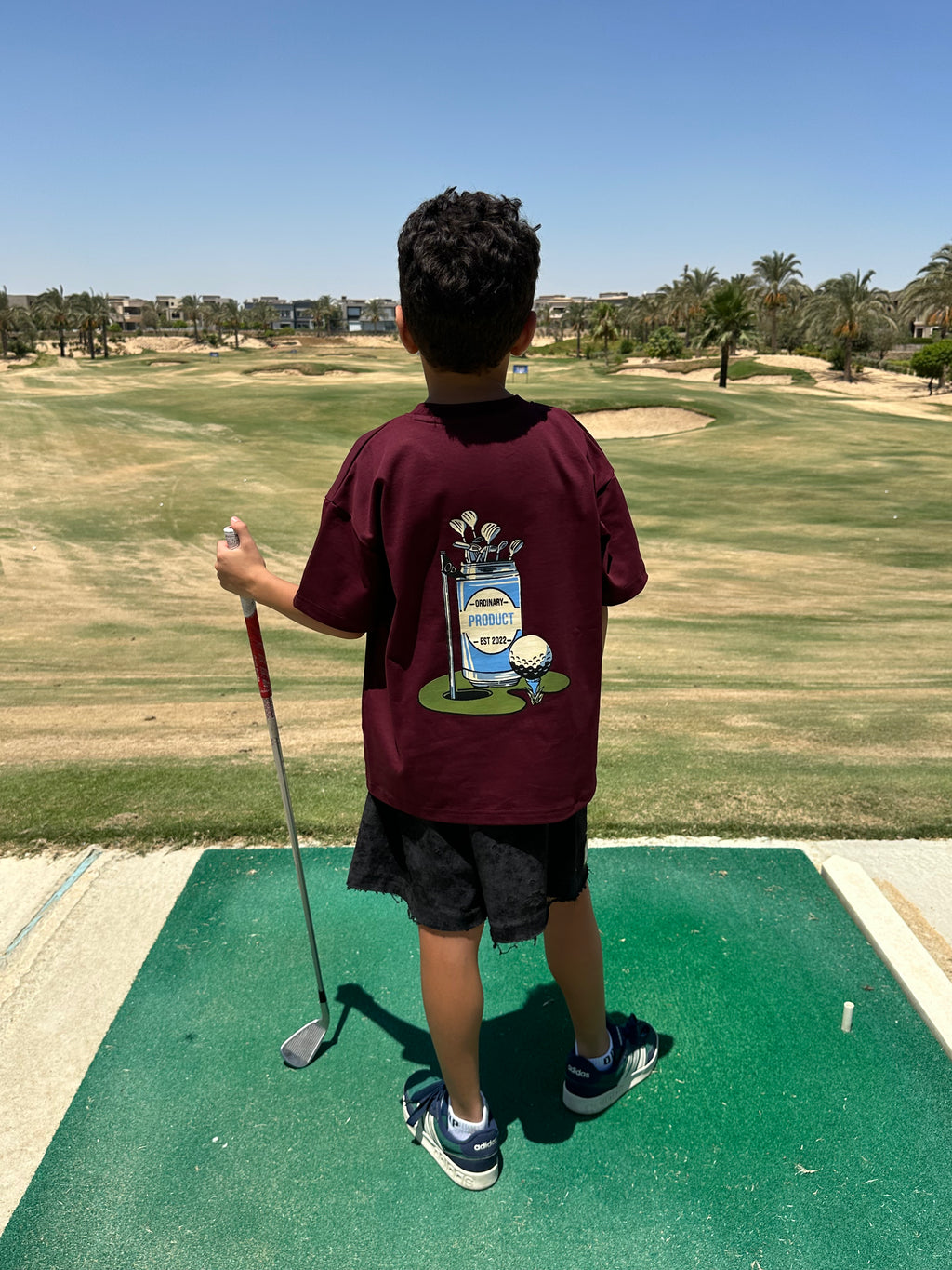 BURGUNDY KIDS T-SHIRT GOLF CLUB