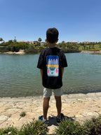 BLACK KIDS T-SHIRT FISHING CLUB