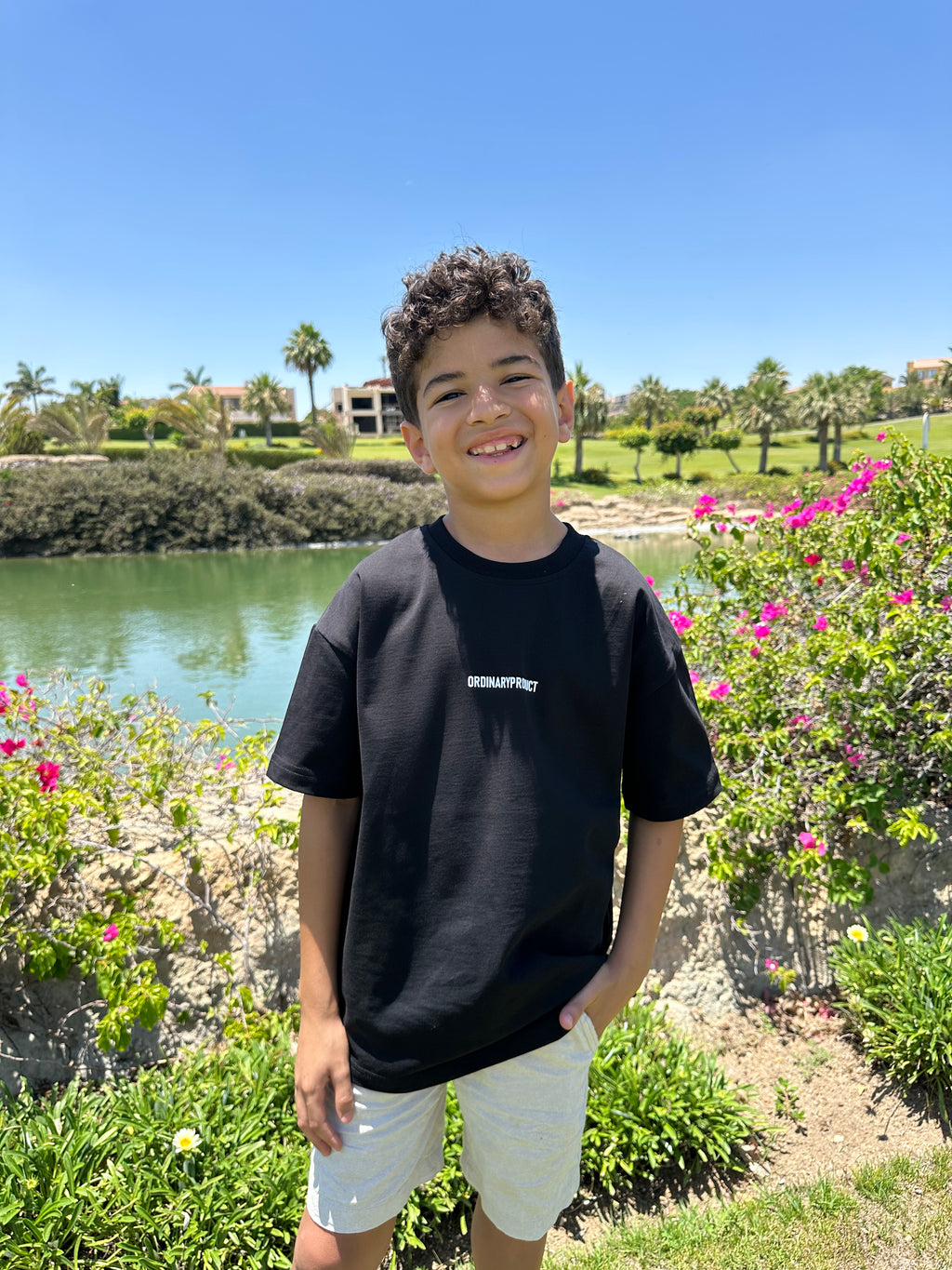 BLACK KIDS T-SHIRT FISHING CLUB
