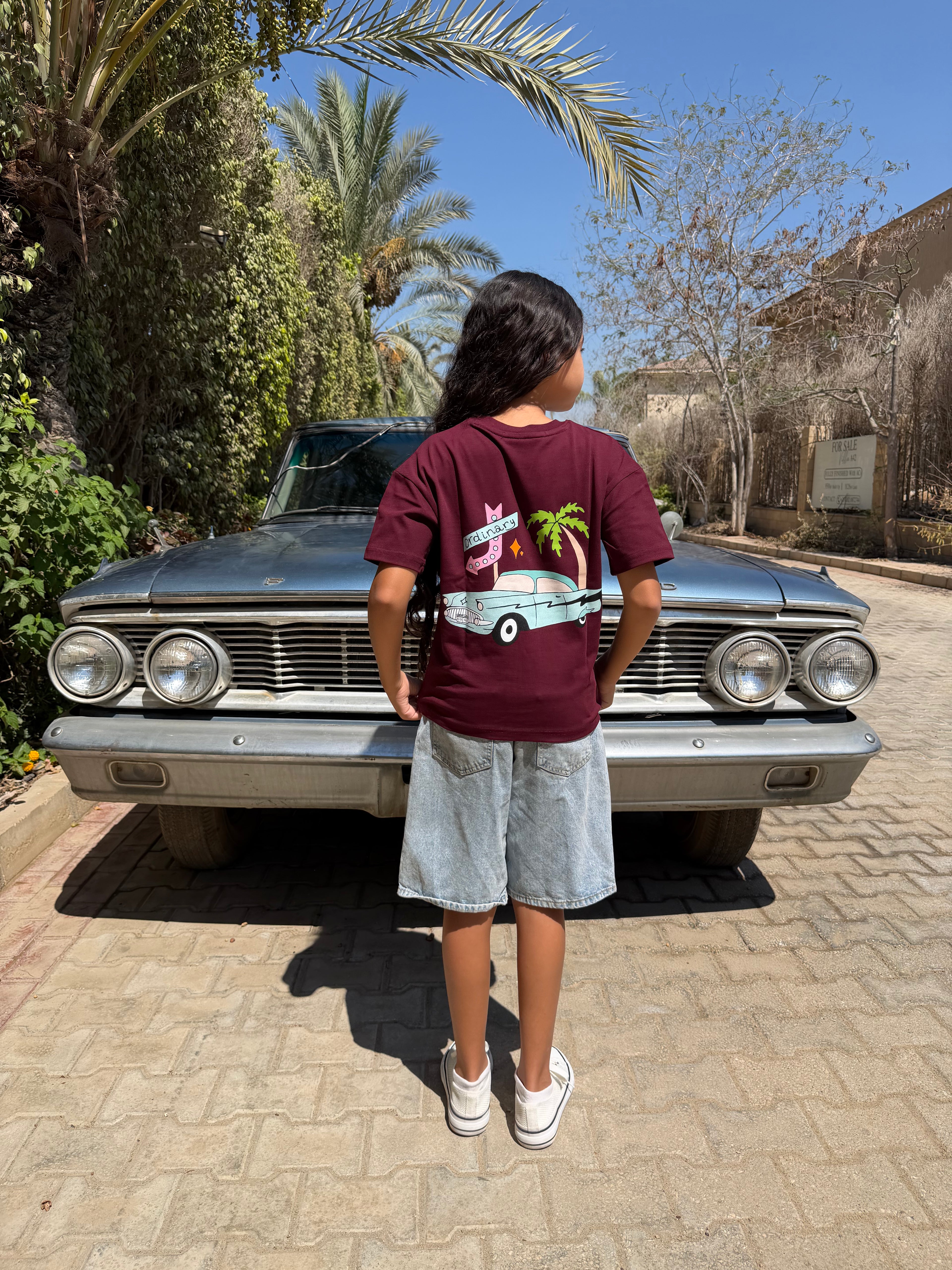 BURGUNDY KIDS T-SHIRT RETRO