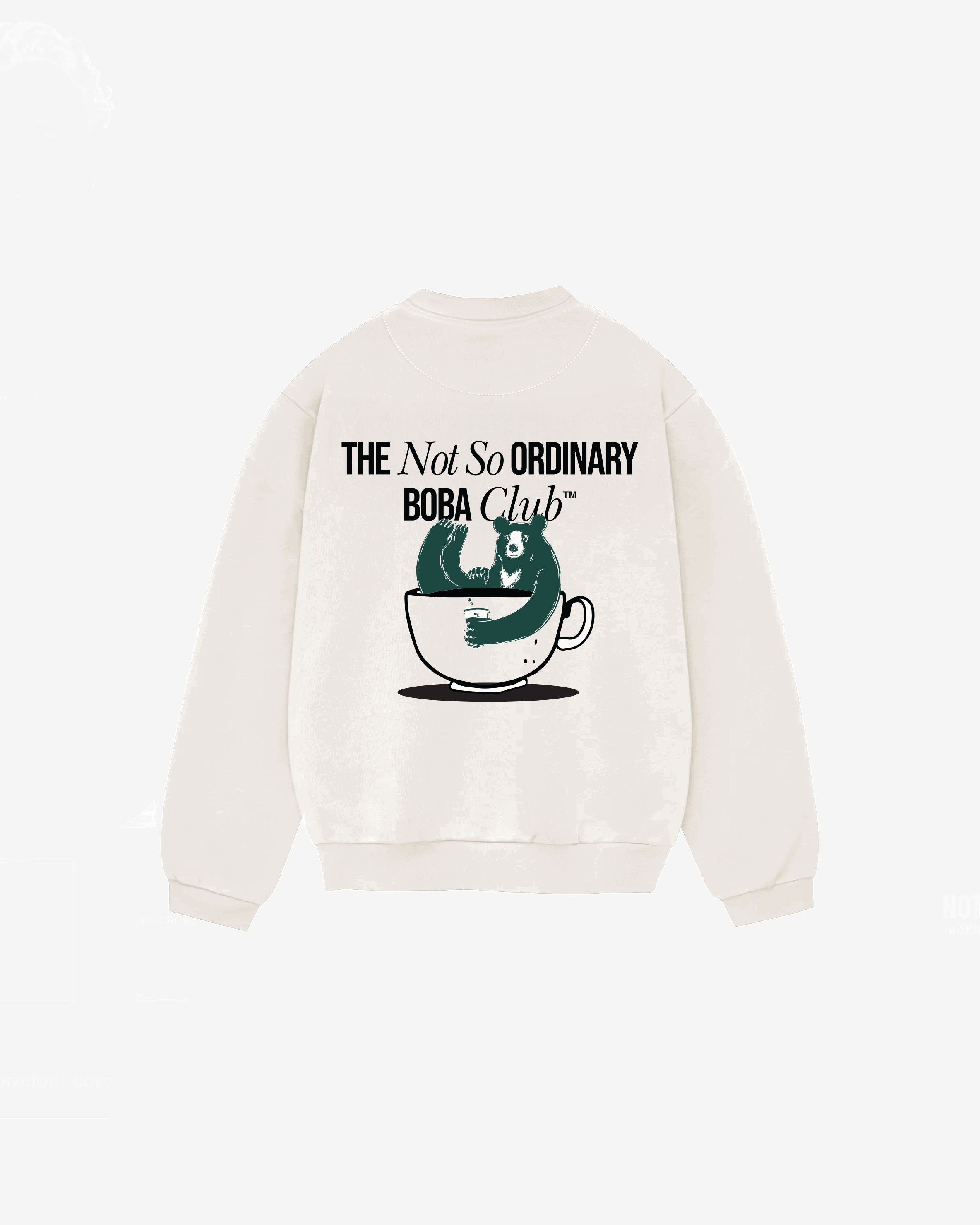 WHITE NSO BOBA CLUB CREWNECK