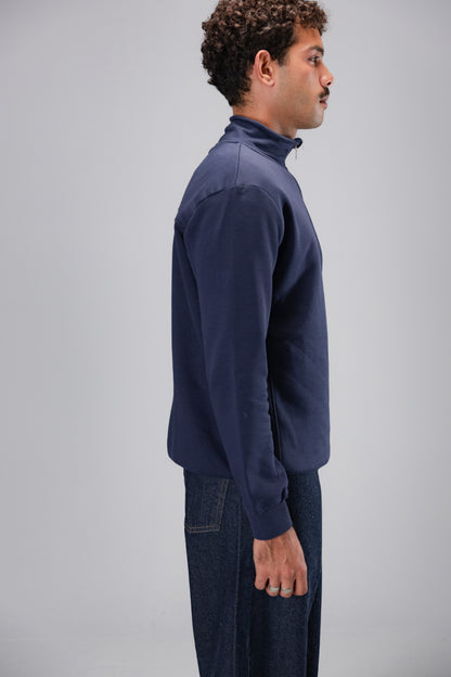 NAVY QUARTER ZIPPER