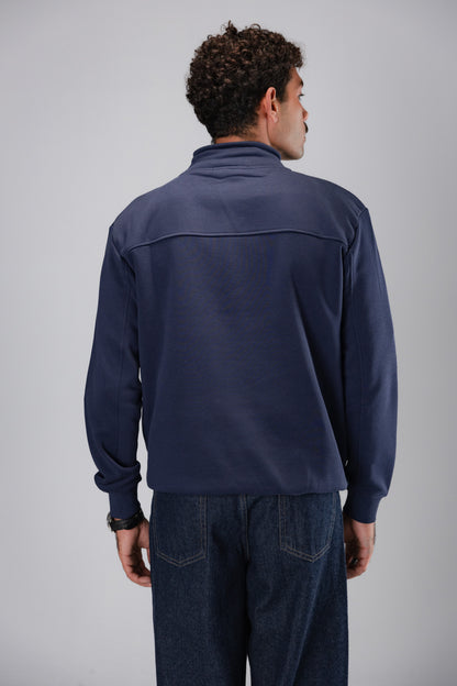 NAVY QUARTER ZIPPER