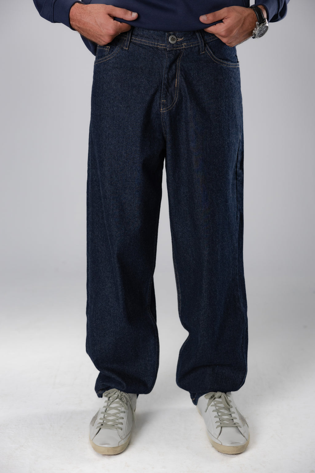 DENIM BLUE STRAIGHT FIT JEANS