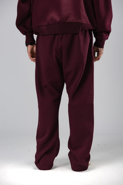 BURGUNDY SWEATS WIDE LEG