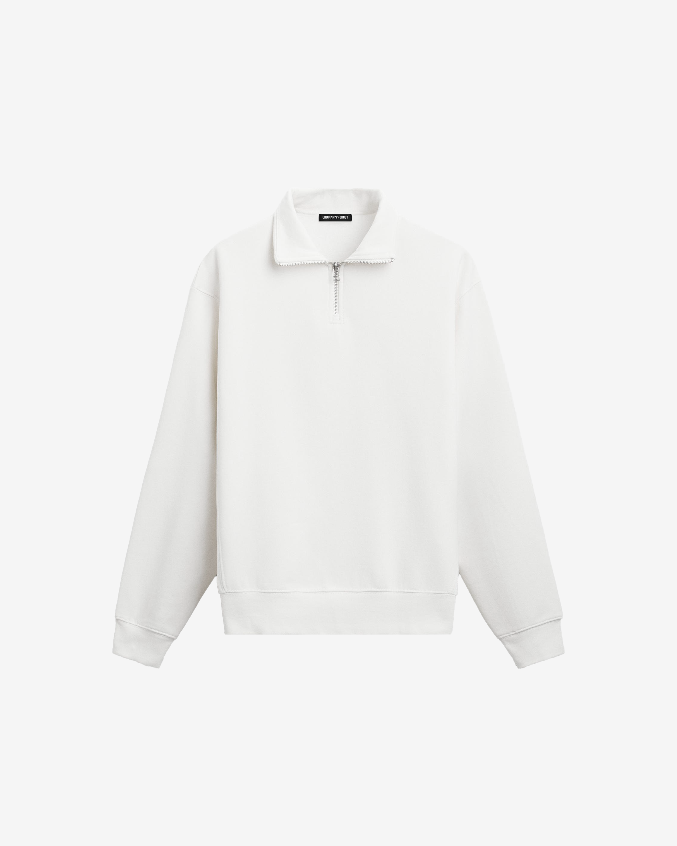WHITE QUARTER ZIPPER