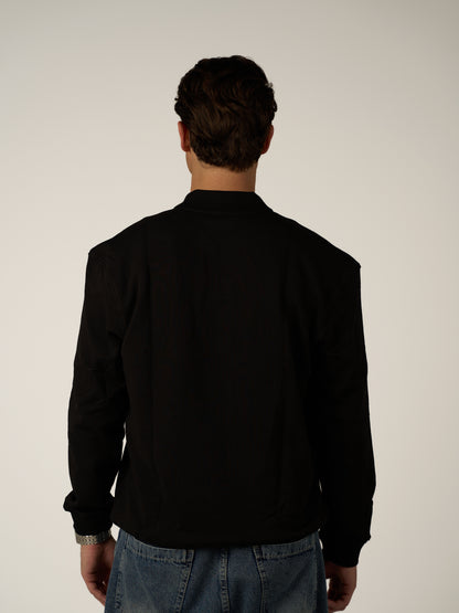 BLACK TENNIS POLO