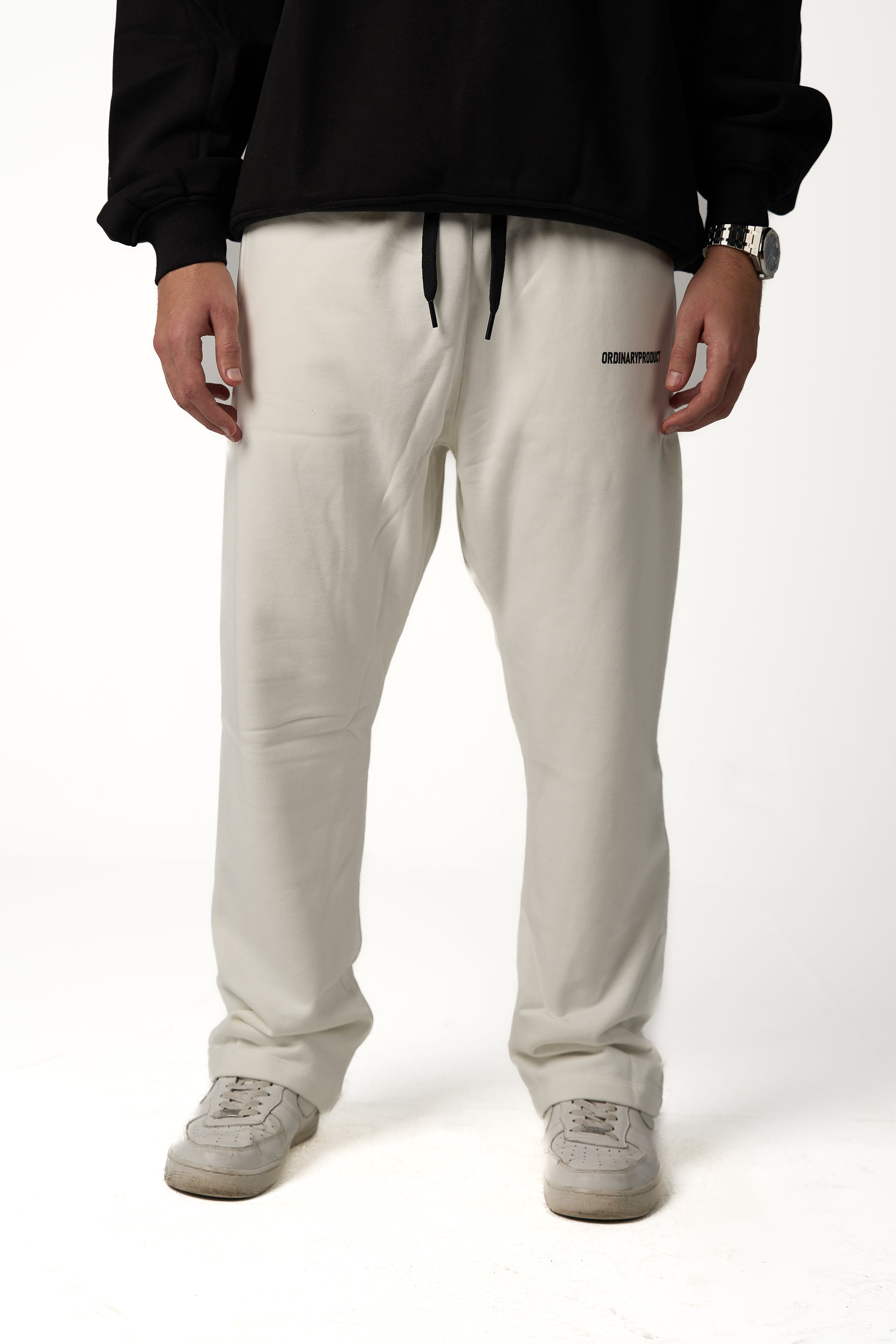 WHITE SWEATS WIDE LEG