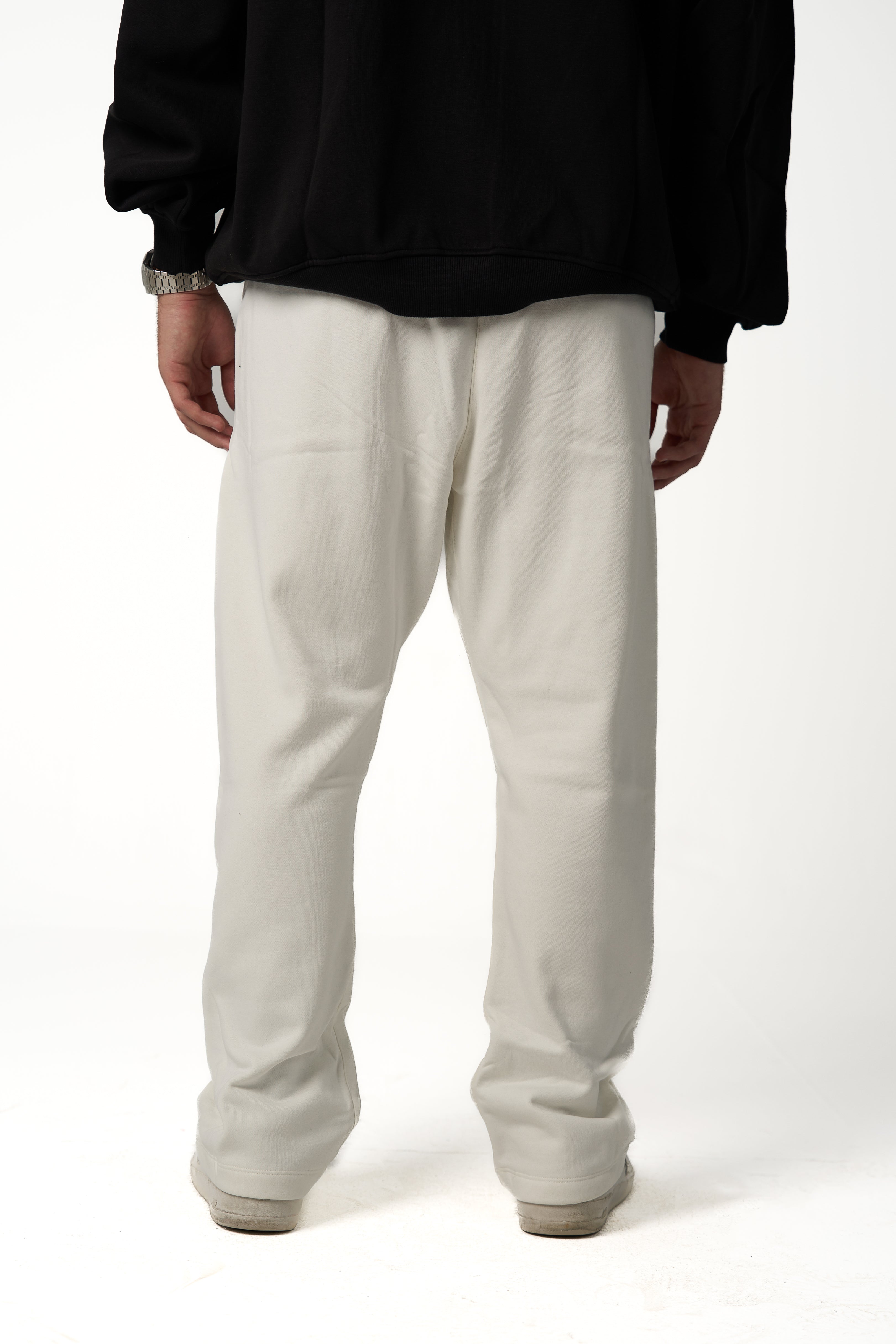 WHITE SWEATS WIDE LEG
