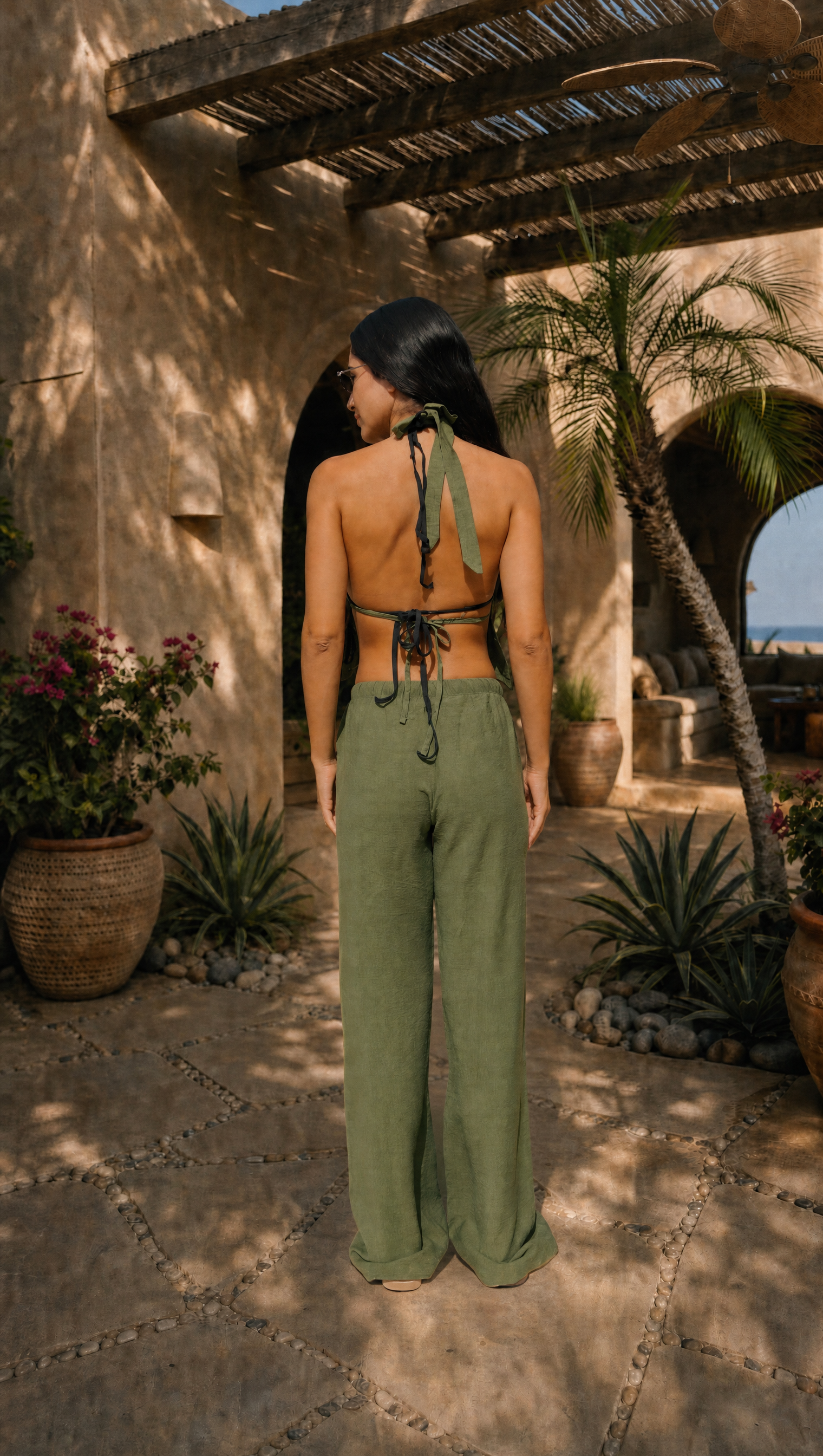 PALM LINEN COVER UP