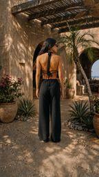 BLACK LINEN COVER UP