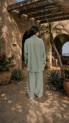 SAGE LINEN LONG SLEEVE SHIRT