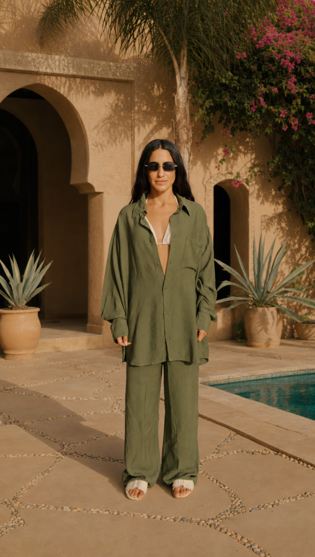 PALM LINEN LONG SLEEVE SHIRT