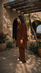 WALNUT LINEN LONG SLEEVE SHIRT