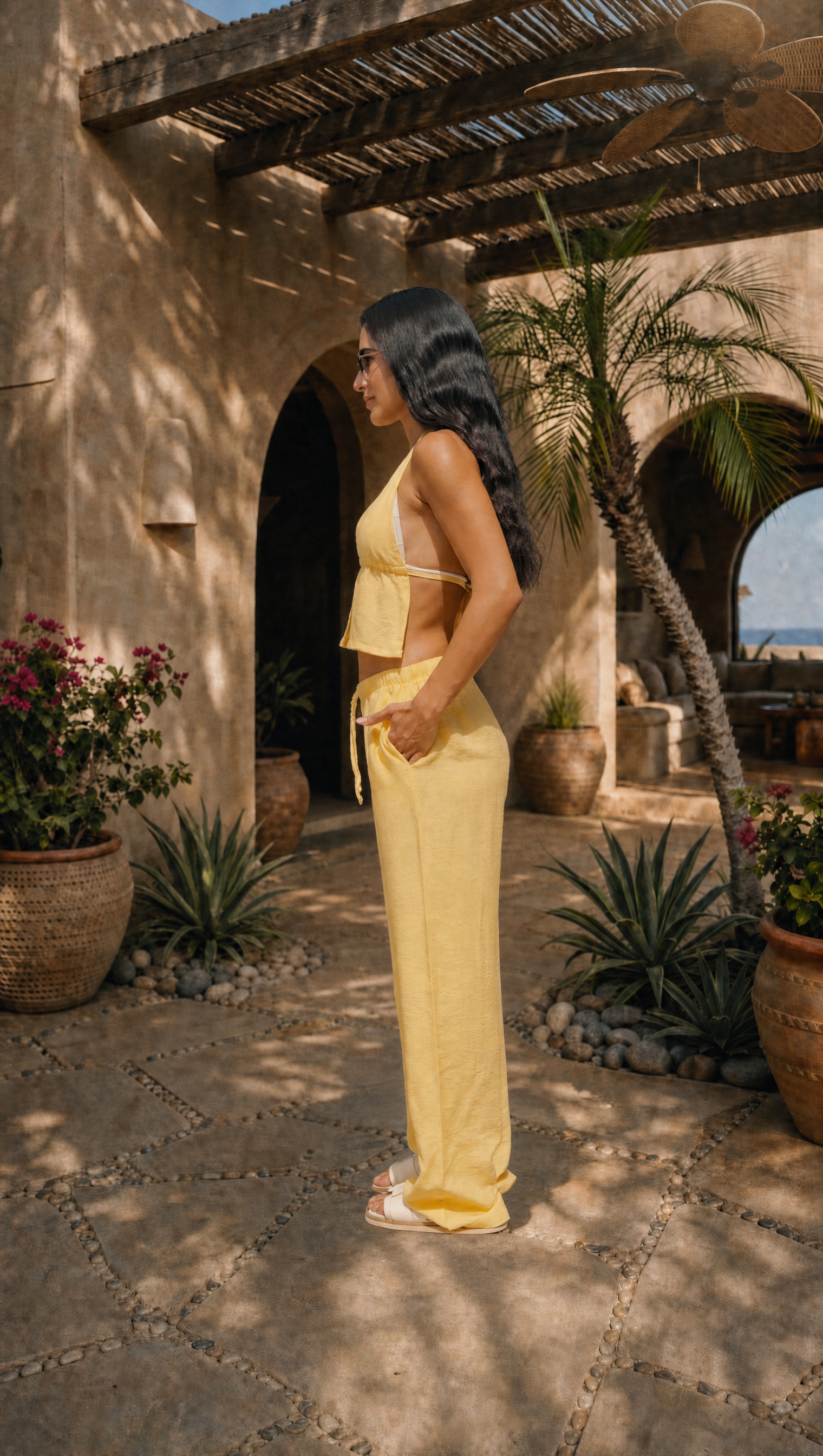 BUTTER YELLOW LINEN COVER UP