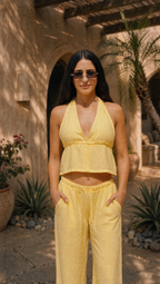 BUTTER YELLOW LINEN COVER UP
