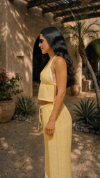 BUTTER YELLOW LINEN COVER UP