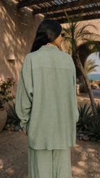 SAGE LINEN LONG SLEEVE SHIRT