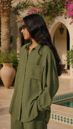 PALM LINEN LONG SLEEVE SHIRT