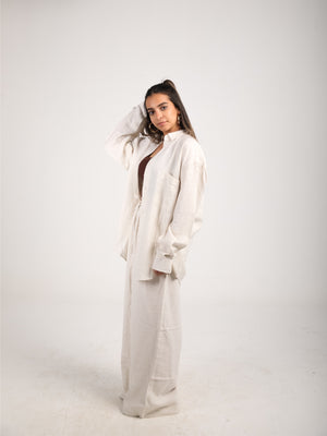 CREAM LINEN PANTS