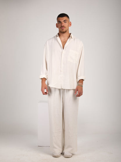 Cream Linen Pants