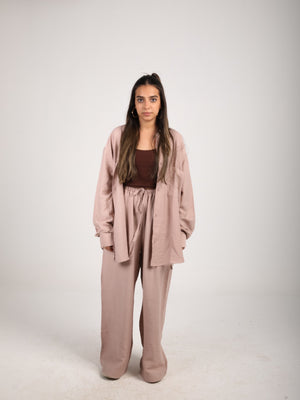 NUDE LINEN PANTS