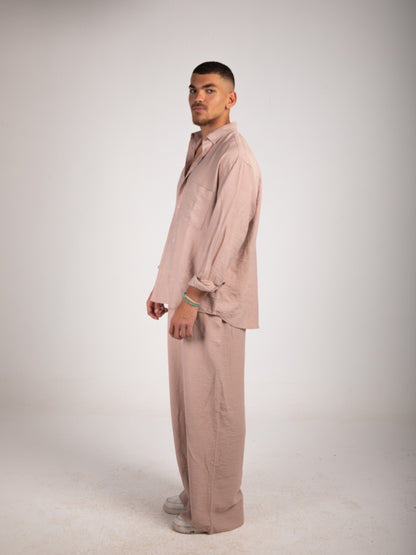 Pink Nude Linen Pants